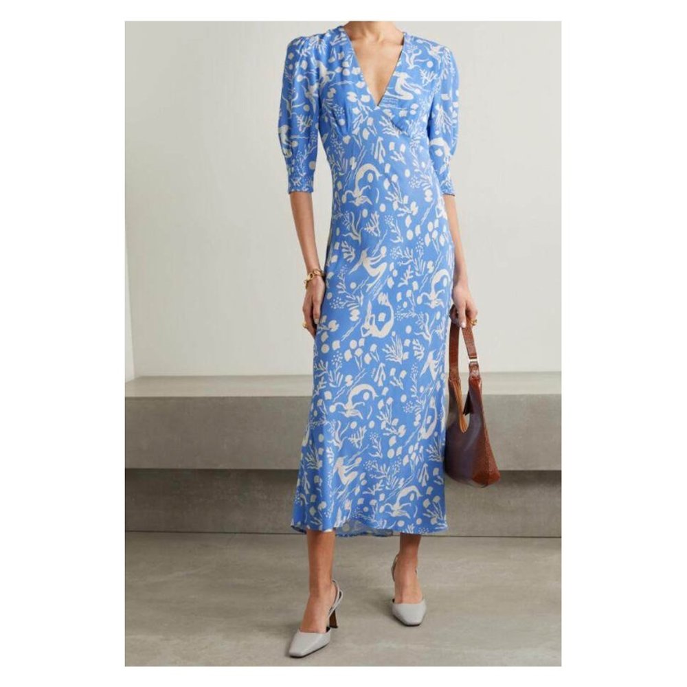 Rixo Zadie Printed Crepe Midi Dress